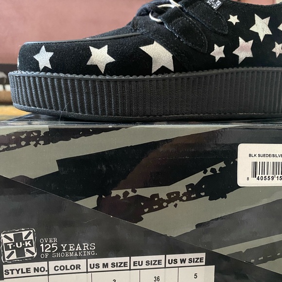 TUK Creepers - Black with Silver Stars - New in Box - Never Worn - Picture 3 of 3